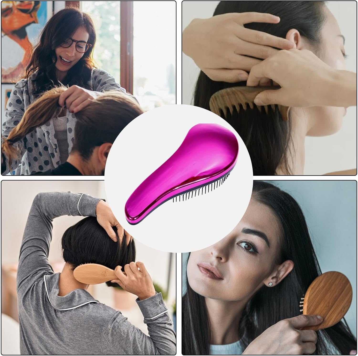 Maciun Detangling Brush for Curly Hair | Portable Hairbrush with Long Handle - Untangle Brush, Travel Hair Detangler, Scalp Massage for Adults Kids Natural Curly Straight Hair image number 6