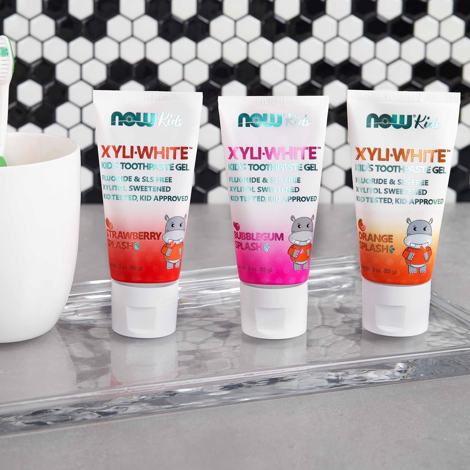 NOW Solutions, Xyliwhite&trade; Toothpaste Gel for Kids, Bubblegum Splash Flavor, Kid Approved! 3-Ounce
