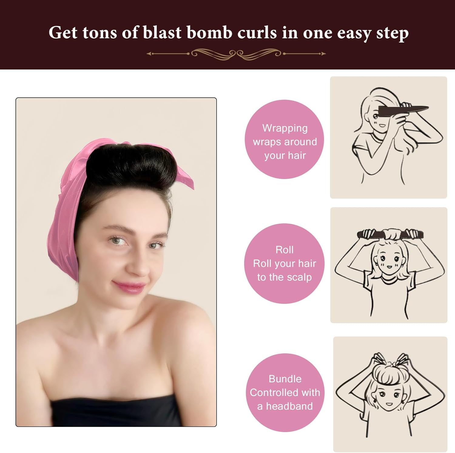 Heatless Curling Rod Headband