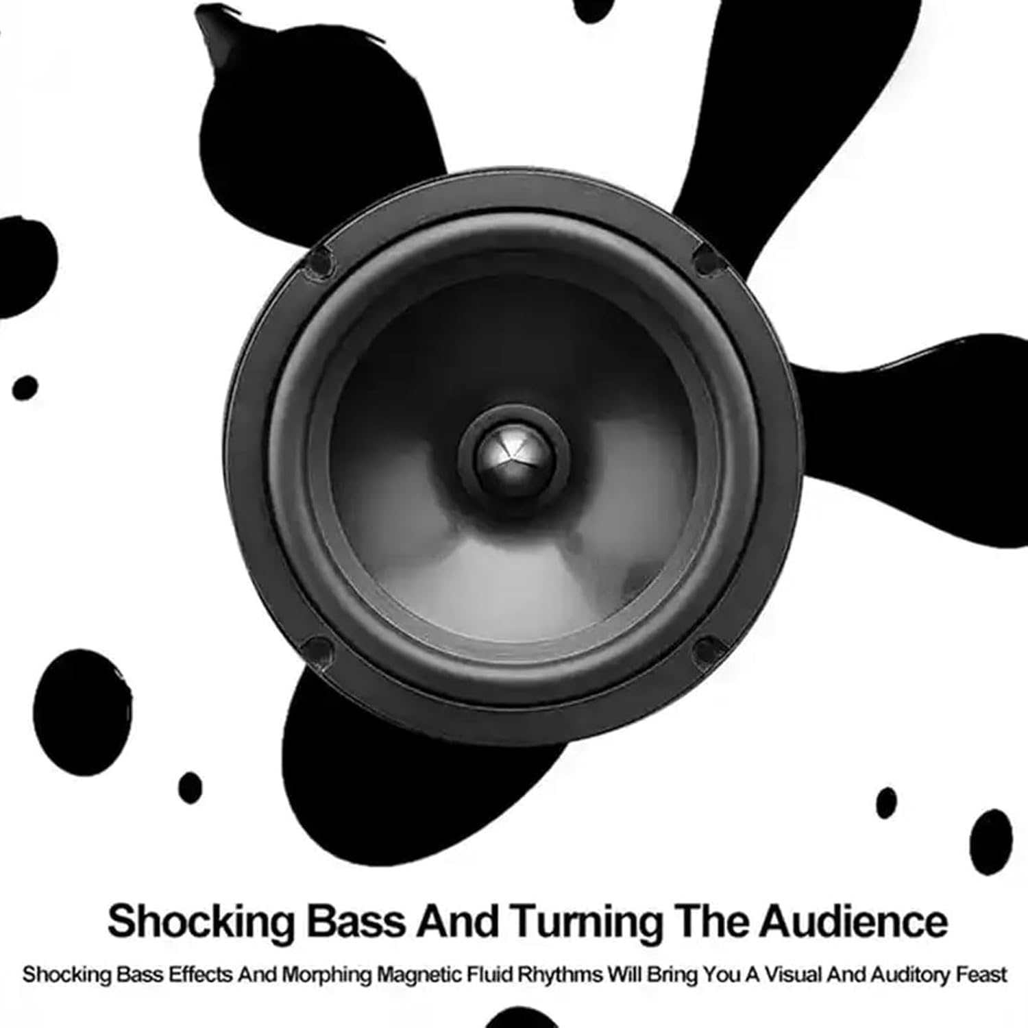 Color Magnetic Fluid Bluetooth Speaker, Portable Theater Audio Music Pickup，360&deg; Surround Sound Home with Subwoofer, Dancing Ferrofluid with Music Rhythm, for Home Tv Computer Office Desktop Decor image number 3