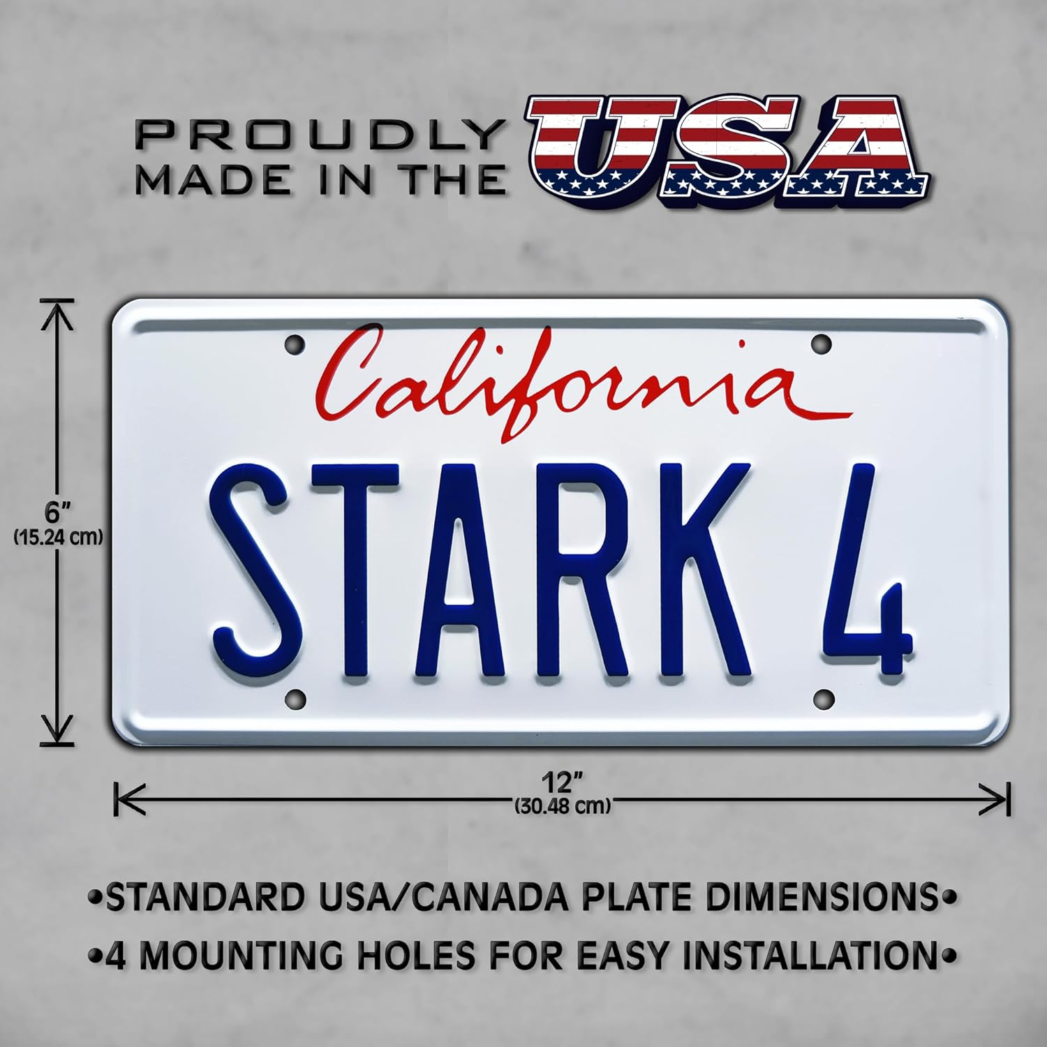 Iron Man | Stark 4 + 11 | Metal Stamped License Plates image number 4