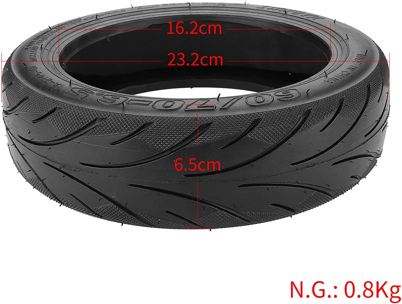 TREFAN 60/70-6.5 Tubeless Tyre with Gel Layer for Ninebot Max G30/G30D/G30D2/G30P/G30Lp/Max G2, Hiboy MAX Pro/S2 Max, for Xiaomi 5 Pro/Mi 5, Non-Slip, Wear-Resistant, Explosion-Proof (Pack of 1) image number 4