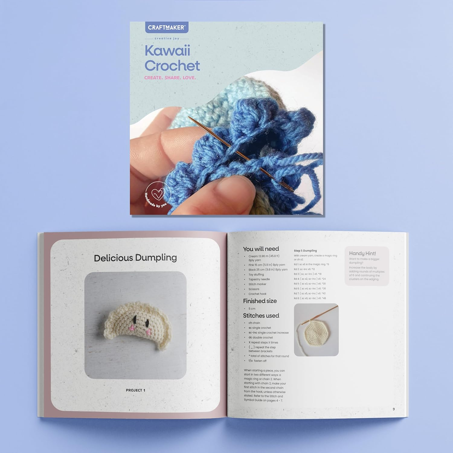 Craft Maker Kawaii Crochet Kit &ndash; DIY Crochet Projects for Beginners &ndash; Create Cute & Colorful Kawaii Characters &ndash; Includes Yarn, Hooks & Instructions image number 1