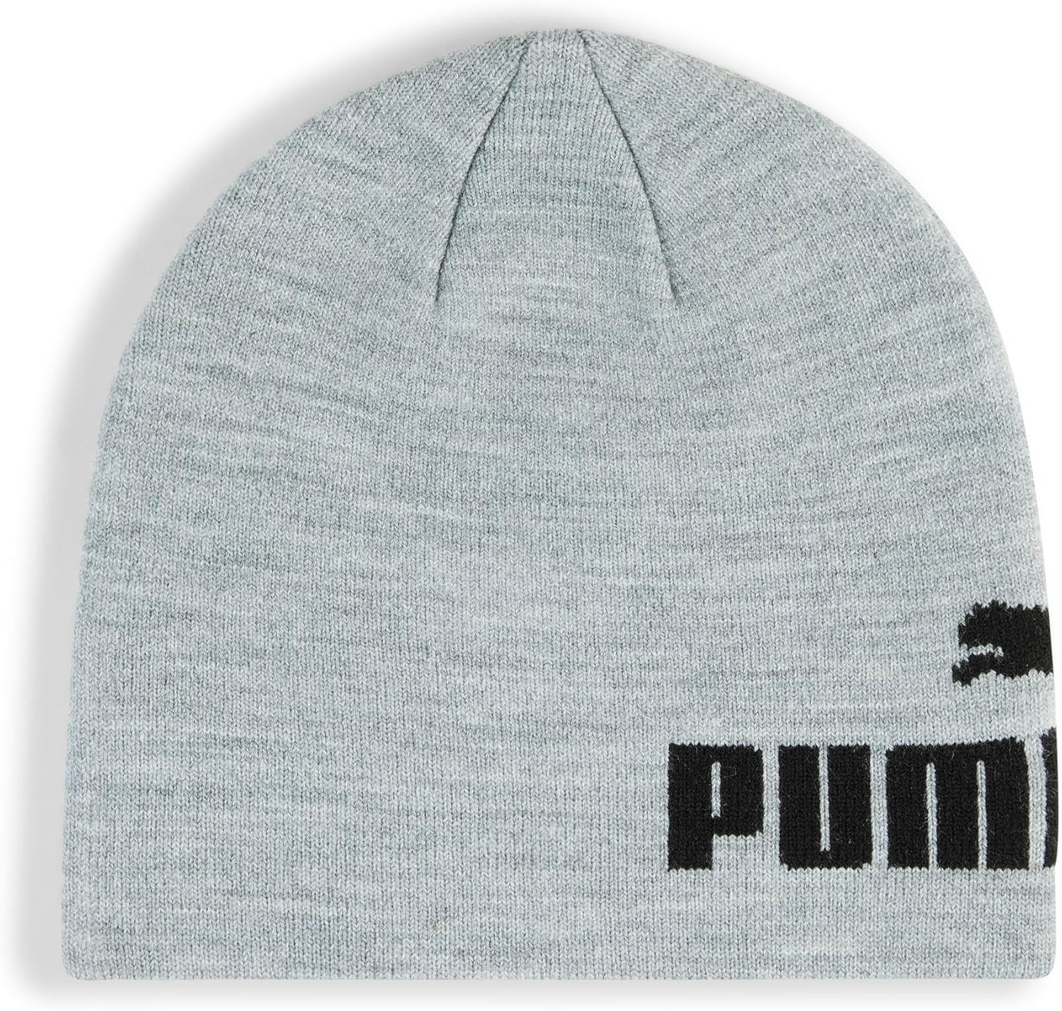 Puma Unisex Adults ESS Mid Crown Cuffless Beanie Light Gray Heather/Black, X-Large image number 1