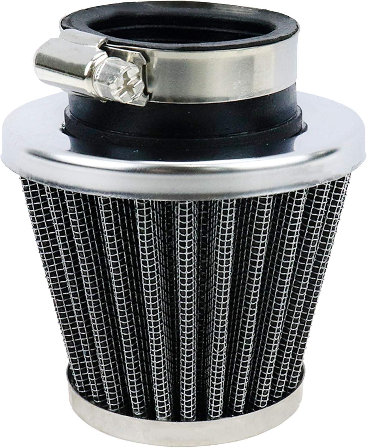 Modengzhe 24Mm Inlet Air Filter Replacement 21-38Mm Hose Clamp Cylindrical Air Mesh for Car Motorcycle ATV Cold Air Intake Modification (Red) image number 5