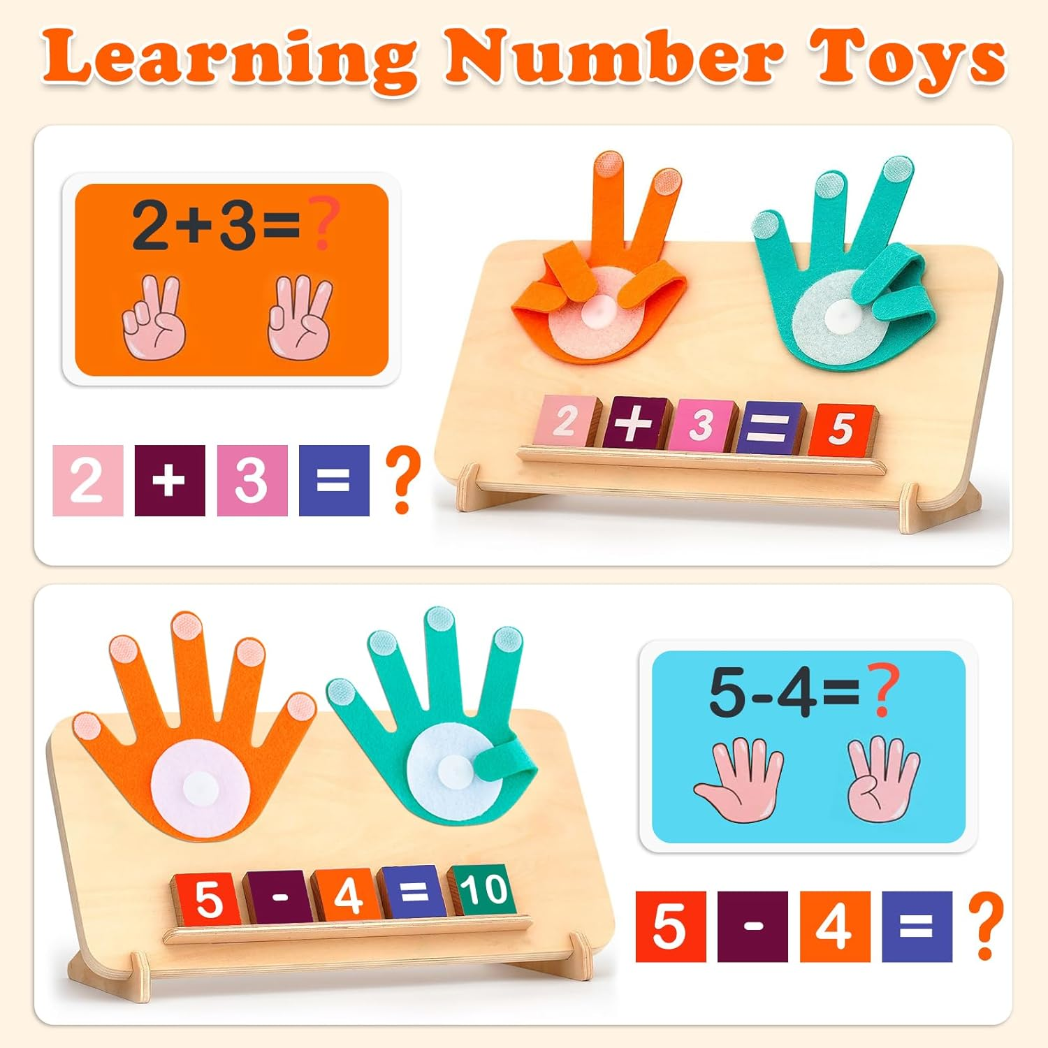 Number Learning Toys for Toddlers 3-5: Number Blocks Math Games Educational Learning Montessori Toys for 3 4 5 Year Old Boys Girls image number 5