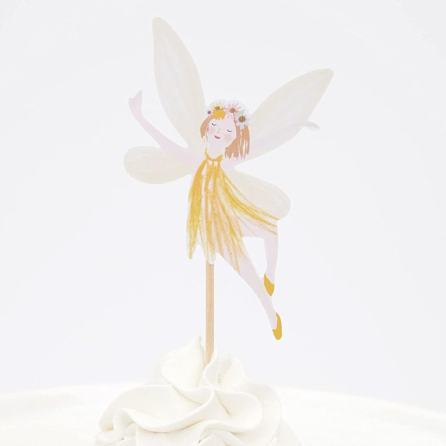 Fairy Cupcake Topper, 24 PCS Birthday Party Decoration, Wing Angel Theme, Ballet Dancer Cake Decorations, Pink image number 1