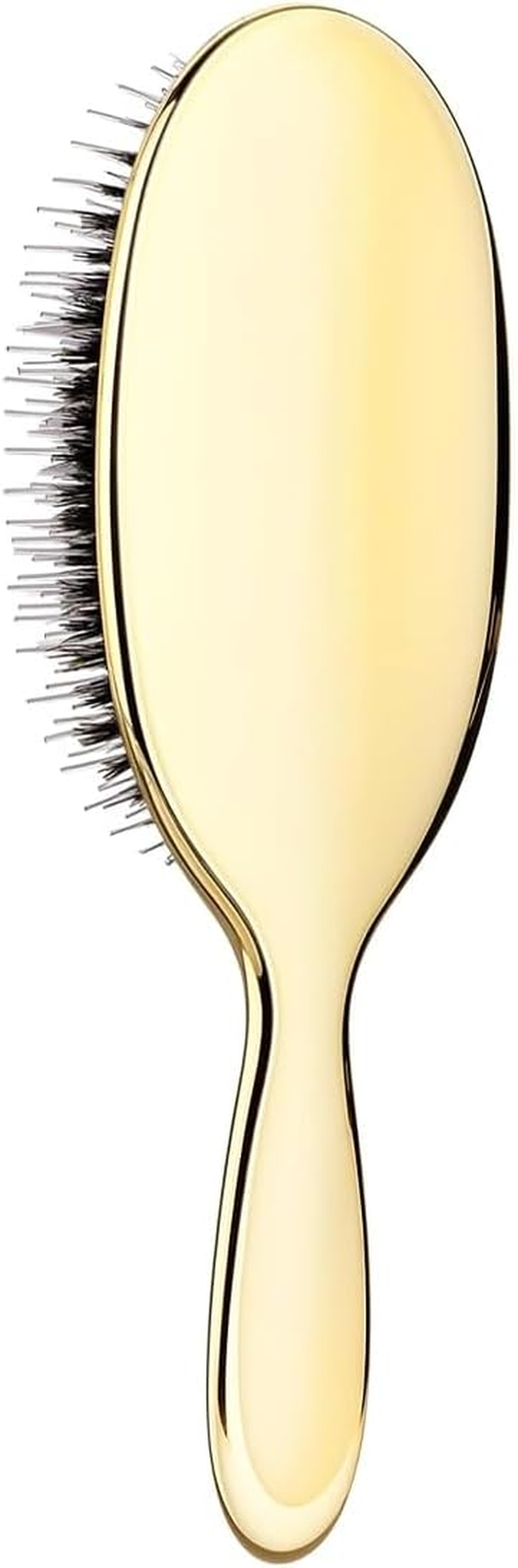 Gorise Hair Brush Paddle Massage Hair Extension Professional Detangling Natural Bristles Cushion Nylon Brush Comb for Women Gold image number 4