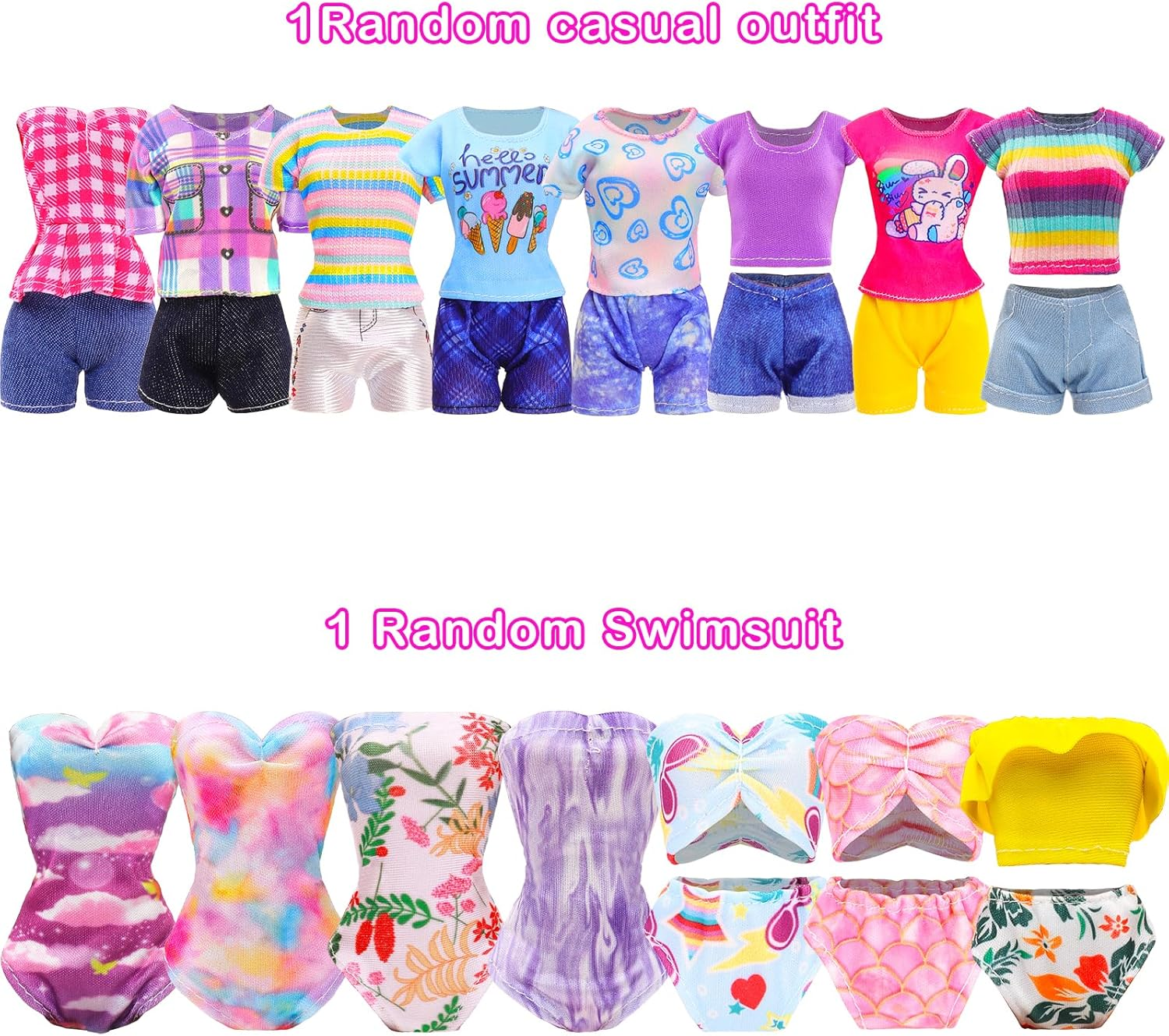 Barwa 127 Accessories for 11.5 Inch 28 - 30 CM Girl Doll: 1 Fashion Closet Wardrobe + 1 Shoe Rack + 14 Dresses Clothes + 10 Pcs Shoes + 101 Accessories image number 2