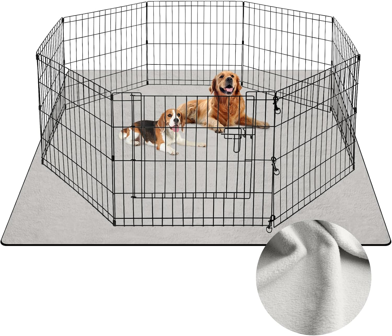 Barpor 72" X 72" Washable Dog Pee Pads Reusable Non-Slip - Puppy Pads Indoor Potty Training Leakproof, Whelping Pads for Floor, Bed, Crate, Cadges, Playpen, Couch Waterproof, Light Grey image number 3