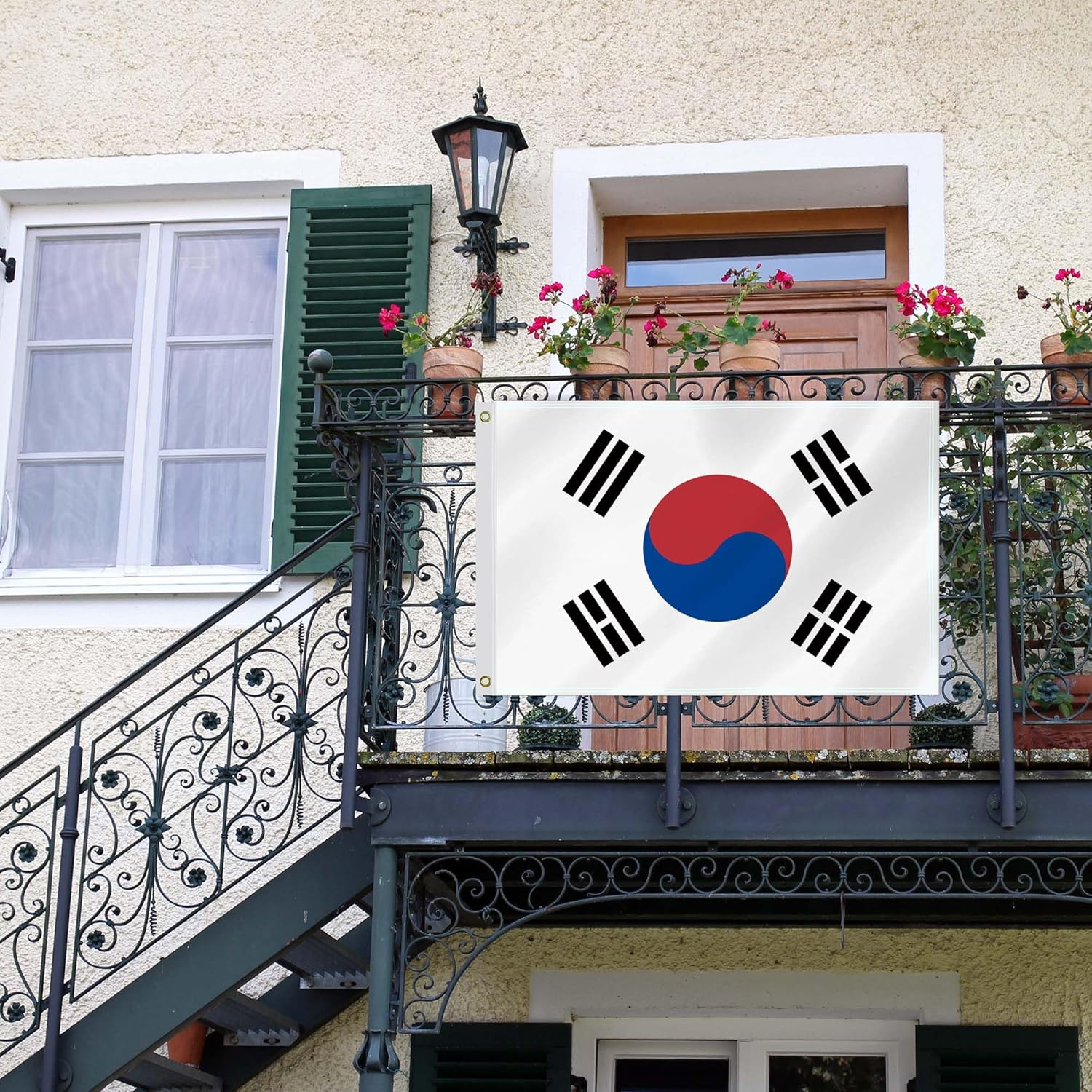 2&times;3 FT Korea Flag,60&times;90 Medium Size South Korean National Decor,Double Side Digital Printed 150D Polyester Banner with Canvas Header Brass Grommet image number 2