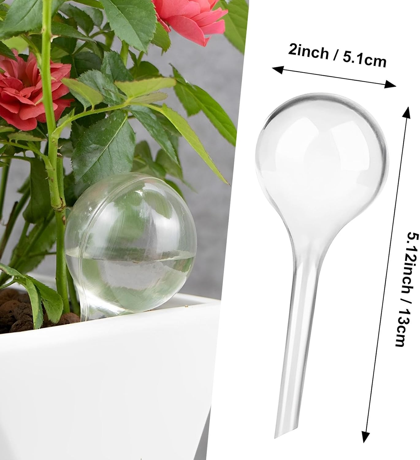 Plant Watering Bulbs for Indoor Plants 12 Pcs, Self Watering Globes Water Bulb for Indoor Outdoor Plant, Self Watering Planter Insert image number 6