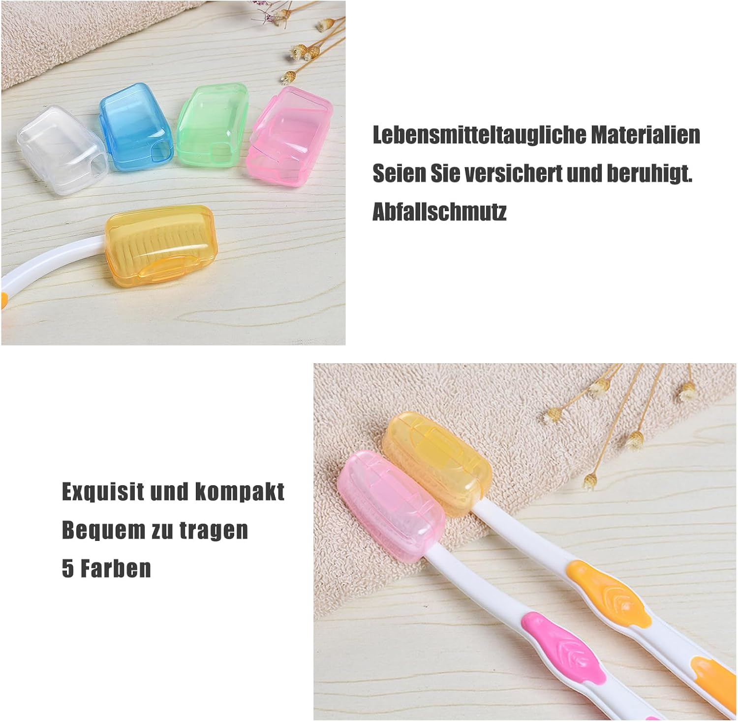15Pcs Toothbrush Covers Caps for Travel,Small and Portable,Portable Travel Toothbrush Head Cover Case Protective Caps,Great for Home and Outdoor
