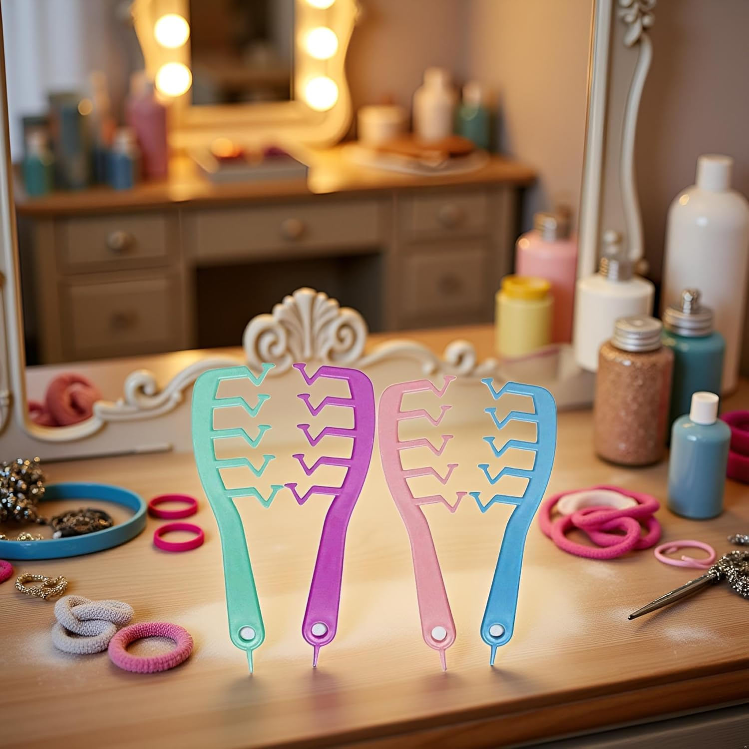 Z-Shaped Wide Tooth Comb for Detangling and Styling Curly Hair - Large Hairdressing Tool with Puff Bangs Design for Girls, Home, and Salon Use image number 1