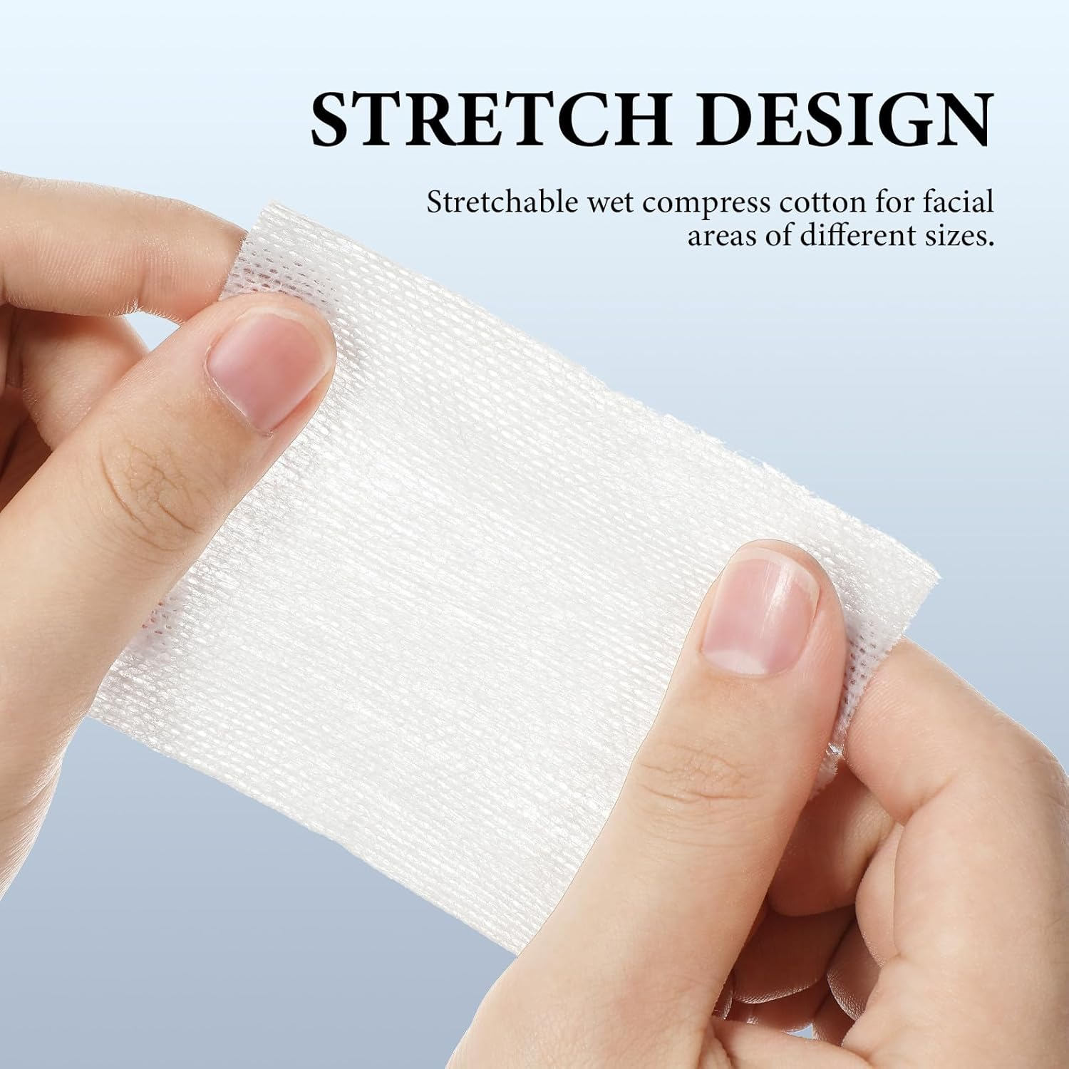 SEWACC 2 Packs Stretchable Cotton Pads 200Pcs per Pack Facial Cotton Squares for Makeup Removal and Skincare Routine Suitable for Skin Types image number 3