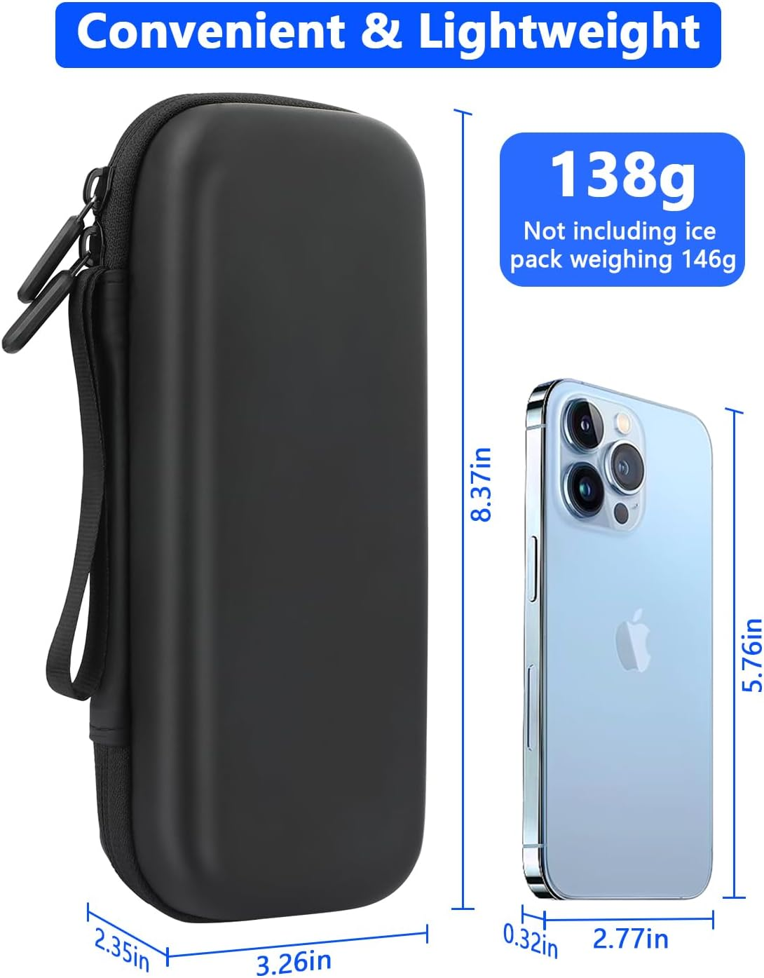 Iesooy Insulin Cooler Travel Case : Portable Insulin Pen Case with 2 Reusable Ice Packs, Diabetic Travel Case Medicine Cooler Travel Case image number 1