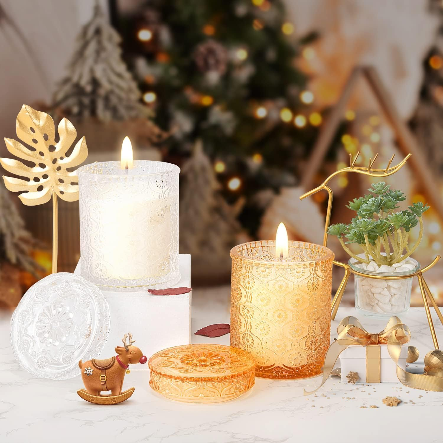 TTRWIN Orange Scented Candle, Refreshing Aromatherapy Home Scented, Natural Soy Wax Jar Aromatherapy Handcrafted Candle for Home Energy Cleansing & Stress Relief, Gifts for Women Birthday image number 3