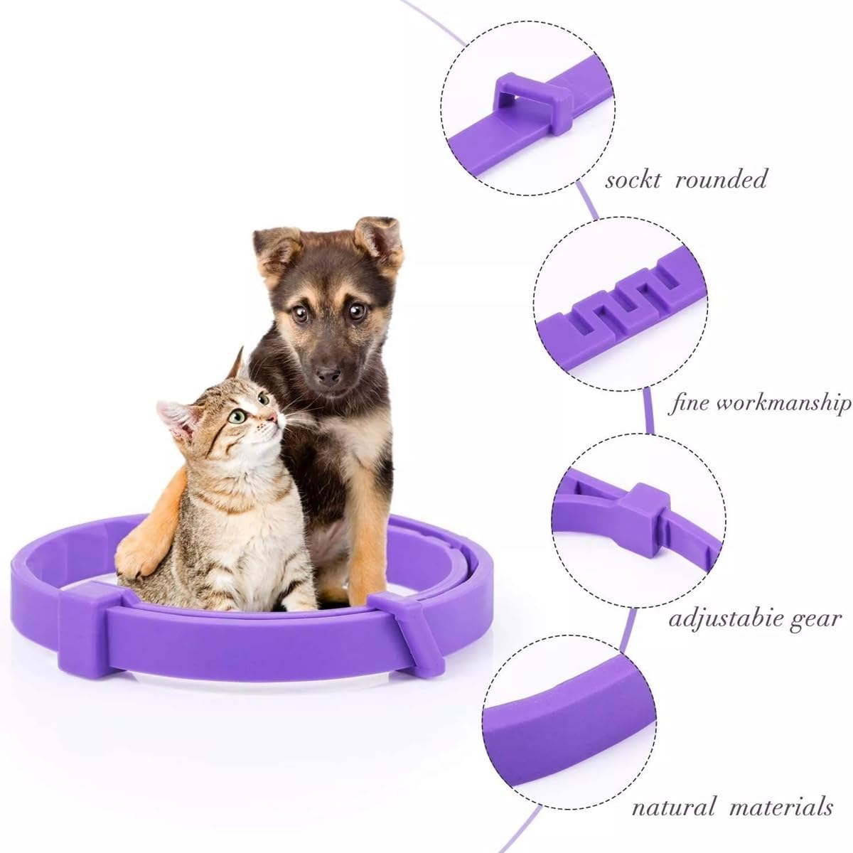 AIMALL Adjustable Anti-Anxiety Calming Collars for Cats and Dogs, 3/4 Pack, 27.55In for Dogs and 14.96In for Cats, Natural Anxiety Relief, 4-Week Effectiveness - 38Cm-4Pcs image number 2