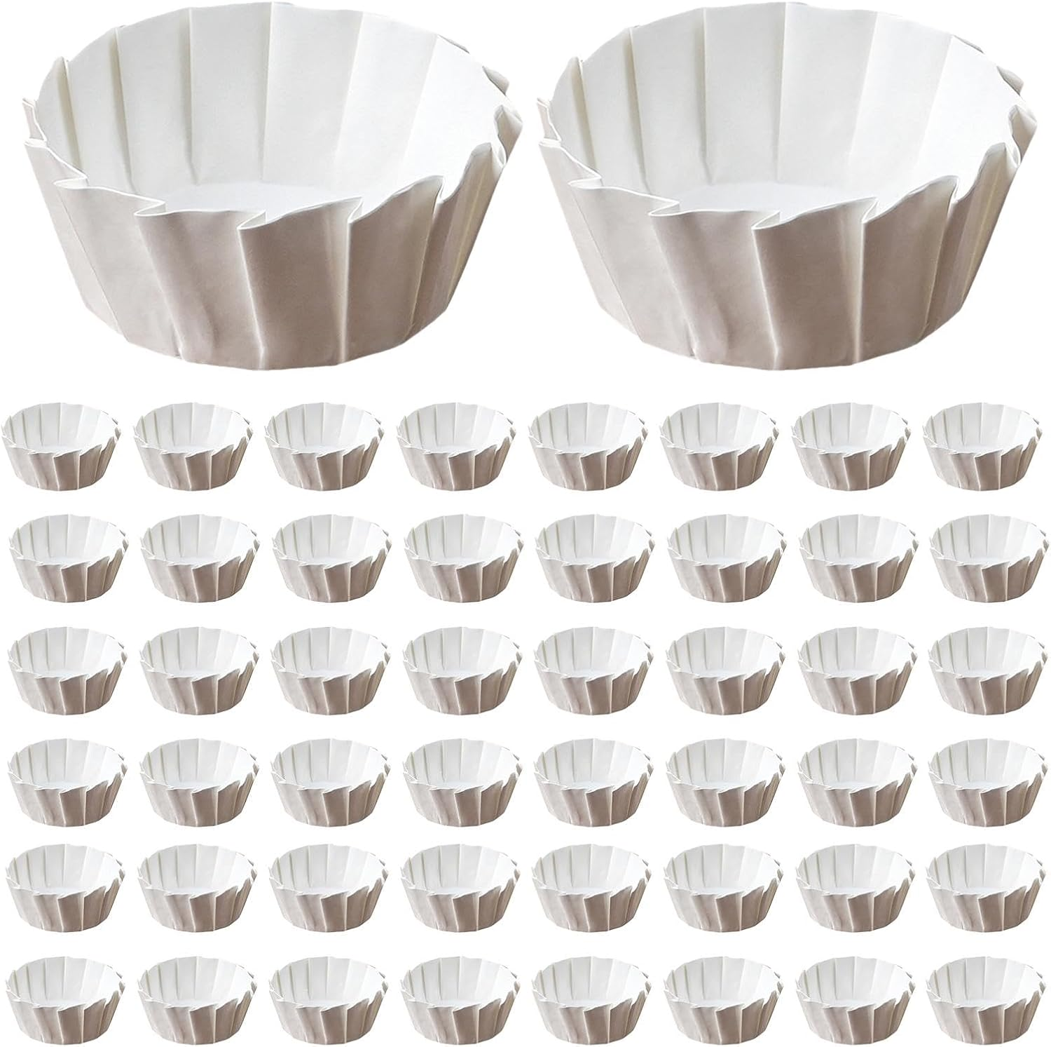 Maciun Cake Paper | 50X Oil-Proof Basques Cake Paper Liners | Parchment Paper Rounds, Paper Bakeware, Dessert Liners, Cupcake Wrappers for Oven, Air Fryer