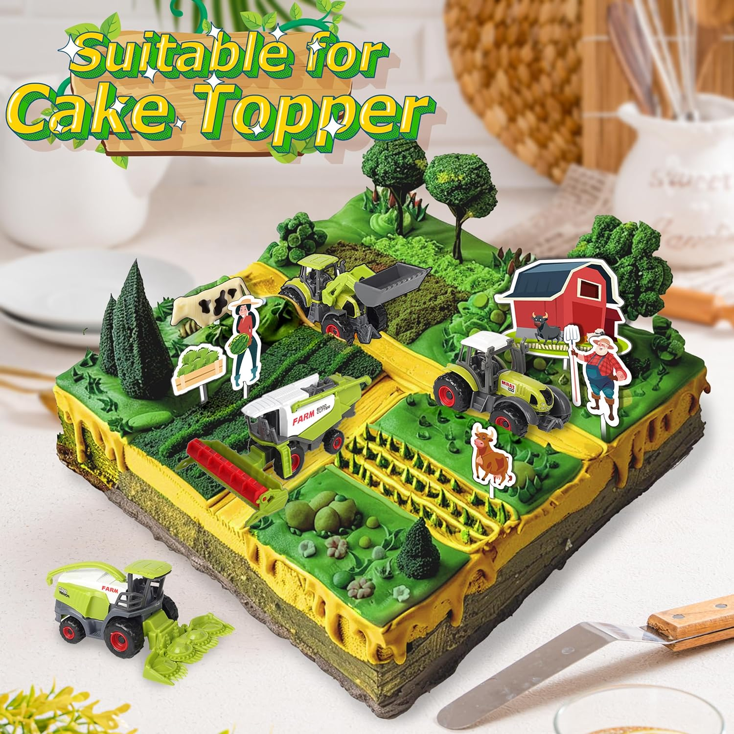 Oriate Kid'S Farm Tractor Vehicle Playset, Diecast Car Set Educational Mini Farm Animals with Flatbed Trailer, 1:64 Scale, 3+ Years, Classic Style - Firefighting image number 2