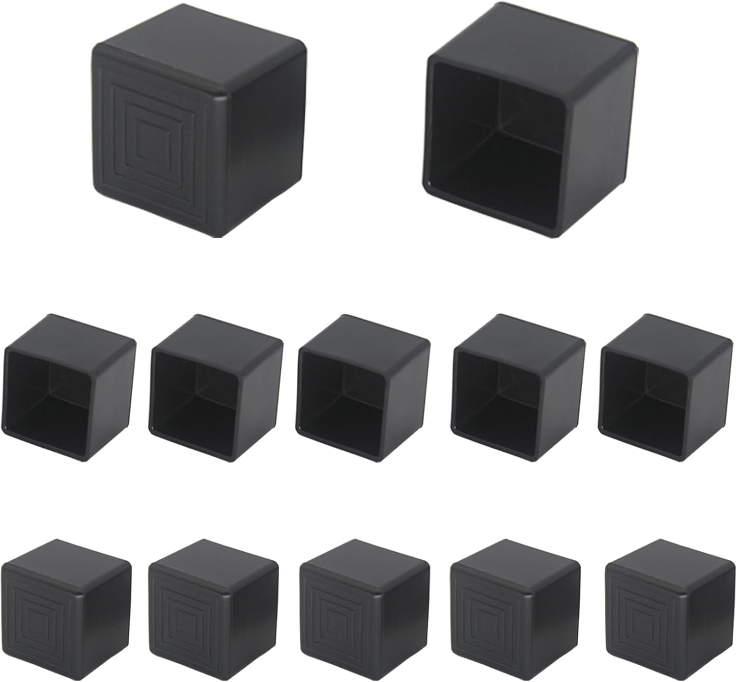 20Pcs 3/4 Inch (19Mm) Square Rubber Chair Leg Tips Caps, Chair Table Leg Covers Floor Protectors, Chair Leg End Caps for Furniture, Chair, Table