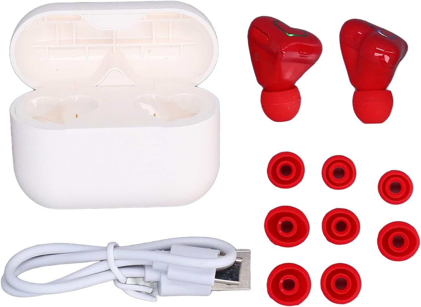 Jectse Heart-Shaped Wireless Earbuds, Bluetooth 5.3 Earphones with Noise Cancellation, Built-In Microphone, Hifi Stereo Sound, Cute Girls Headphones with Charging Case, 8 Earplugs image number 1