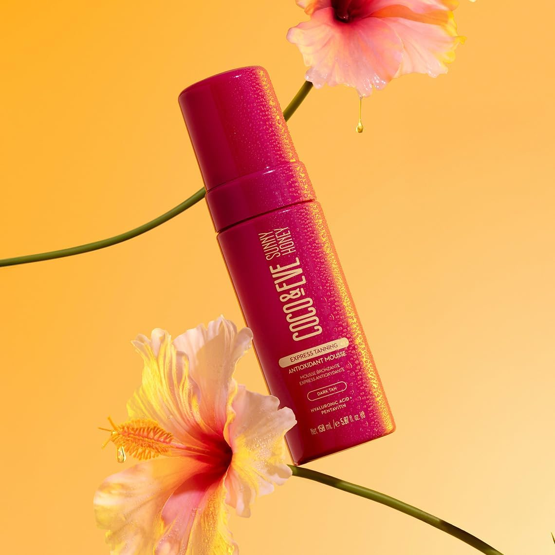 Coco & Eve Express Tanning Antioxidant Mousse - Best 1 Hour Streak-Free Sunless Deep Tan | Fast, Instant, Natural Dark Glow. Moisturizing Tanner with DHA, Hyaluronic Acid, Coconut Extract (150 Ml) image number 2