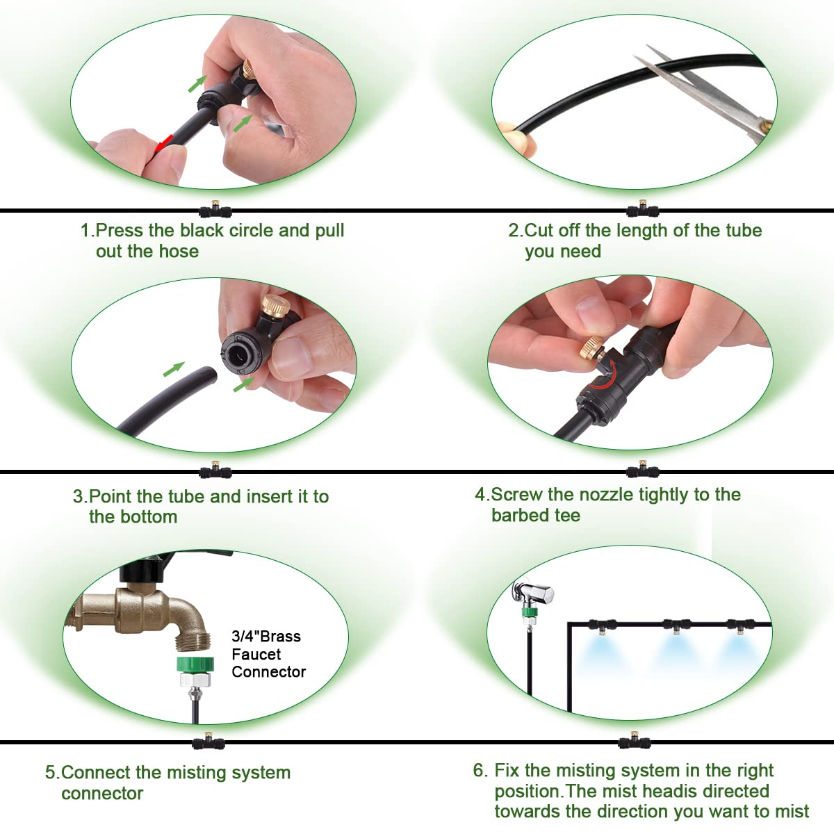 Xcellent Global Mist Cooling System for outside 12M/40Ft with 16 Misting Line Nozzles, DIY Irrigation System, Outdoor Misters for Patio, Garden, Lawn, Swimming Pools, Trampoline image number 5