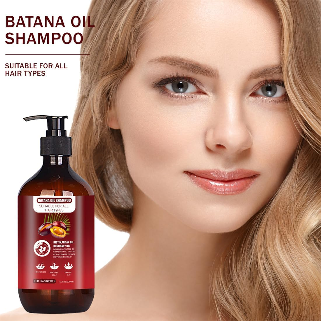 Ba-Tana Oil Hair Growth Shampoo, Natural Hair Loss Shampoo for Thinning Hair for Women and Men, Thickening Hair Treatment & Regrowth, Daily Hair Care at Home image number 3