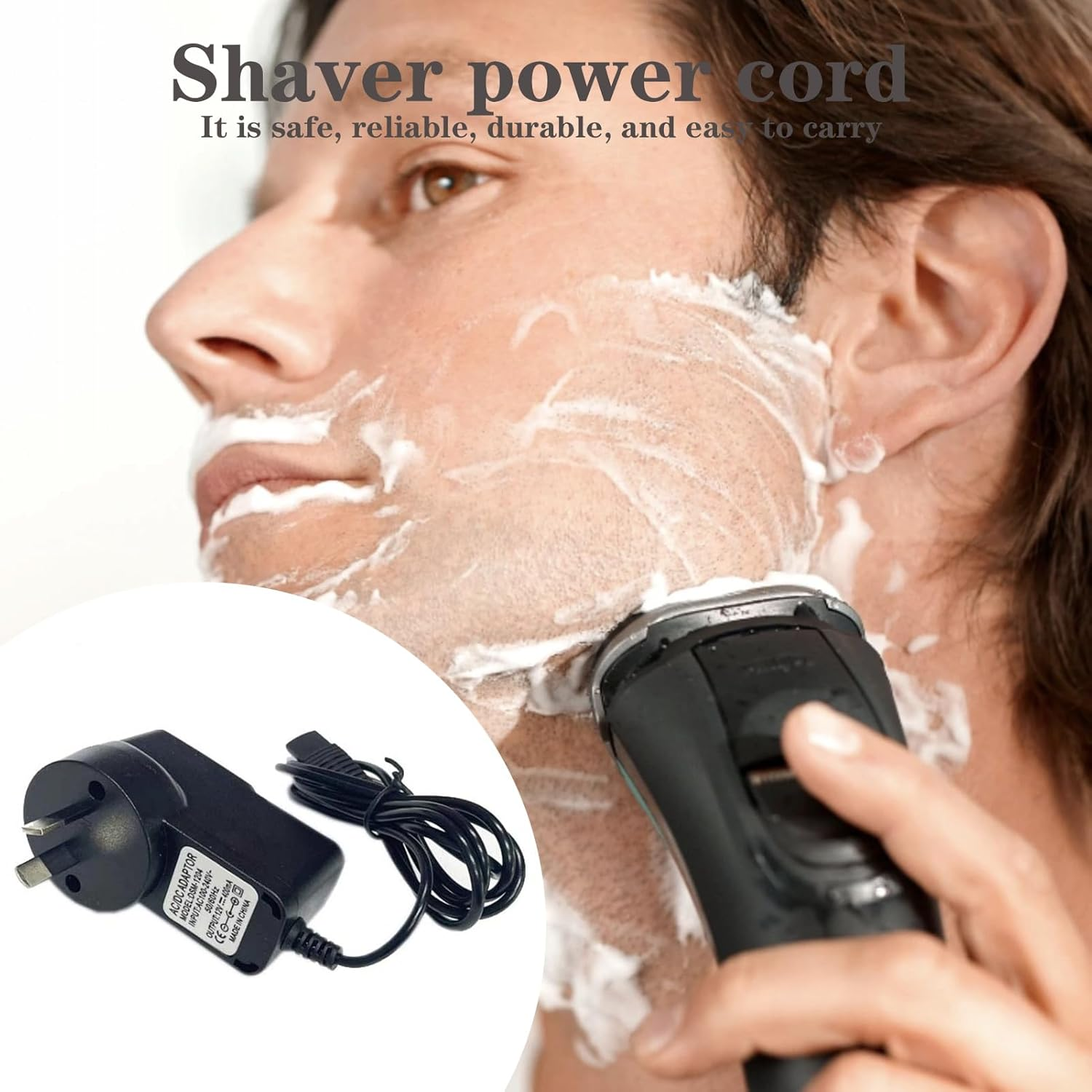 Shaver Charger Cable for Braun Charger Compatible with Braun Series 9 Pro, Braun Series 7, 5, 3, 1, 12V 0.4A AC Power Supply Adapter for Braun Razor 3040S 340S 310S 370 720 760Cc 790Cc 720S-4 7865Cc image number 5