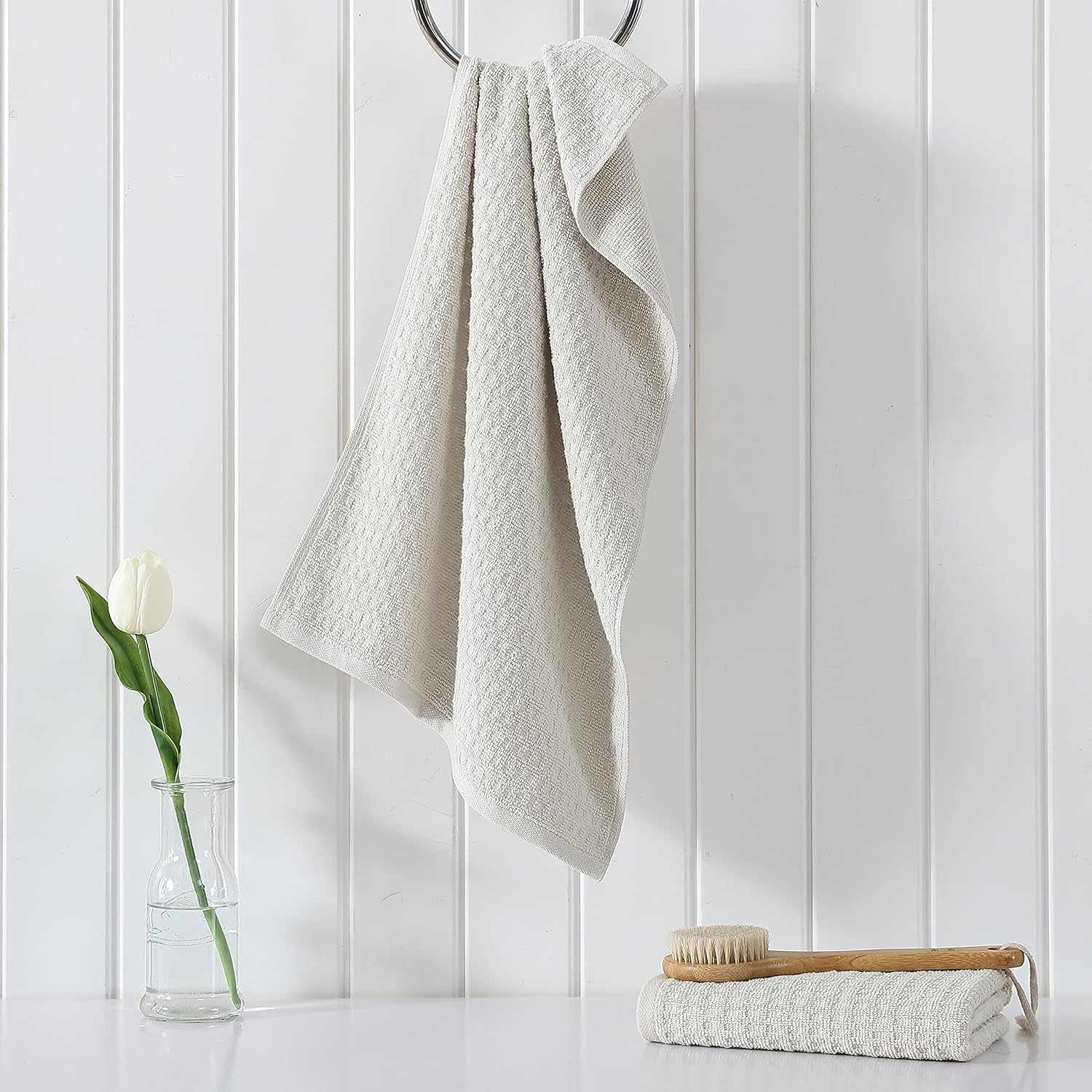 Tommy Bahama Hand Towel Set Highly Absorbent Cotton Bathroom Decor, Low Linting & Fade Resistant, 2 Piece, Northern Pacific Light Brown image number 3