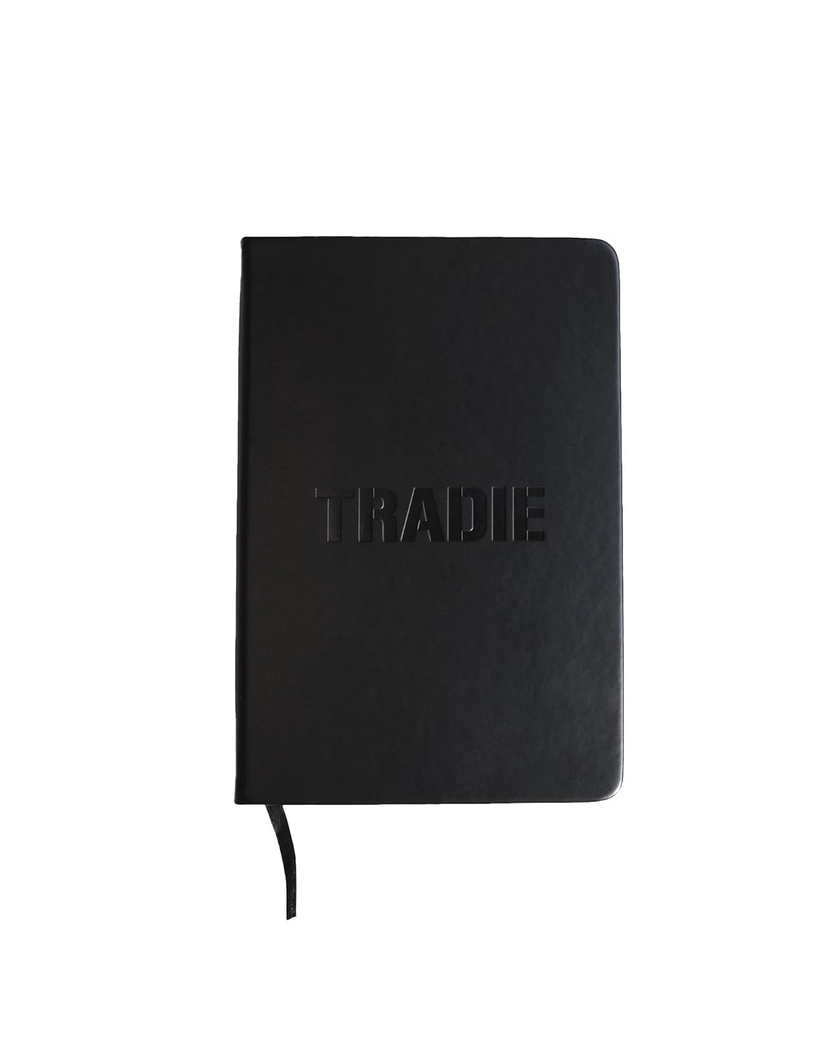 TRADIE Notebook, Black Hardcover, 160 Lined Pages, 22Cm X 15Cm, Integrated Ribbon