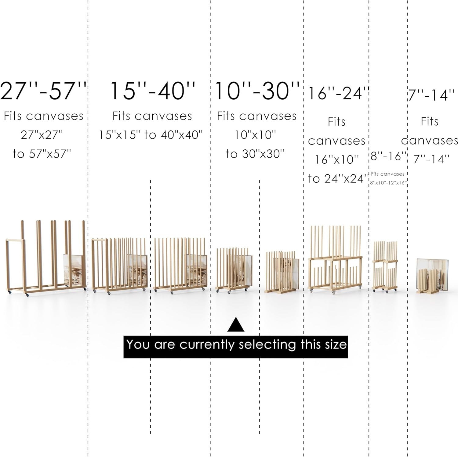 UNZERO Art Storage Rack with Caster Wheels, Wood Storage Stand for Canvas Boards, Panel, Frame, Drawing Board, Printed Matter, Paper Pad, Backing Plate (UN-DD-5D) image number 4