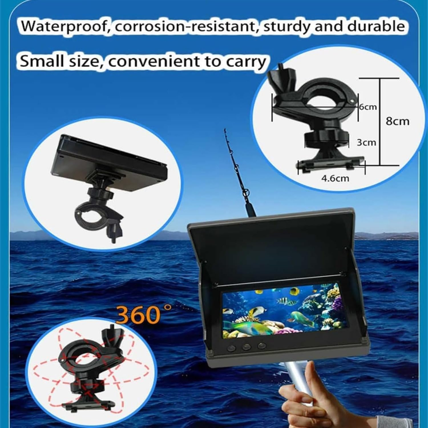 Colitt Underwater Fishing Camera,Night Vision Portable Fish Finder,4.3 Inch HD Ice Fishing Camera,Ip68 Waterproof Ice Fishing Fish Finder,Ice Fishing Fish Finder,Top Notch Fish Finder - 20M image number 2