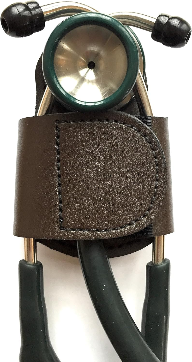 The BATCLIP (Brown) - Premium Leather Handmade Clip-On Stethoscope Hip Holder; No More Neck Carrying, Loss, or Misplacement. Proudly Carry Your High-End Stethoscope with Taste and Style.