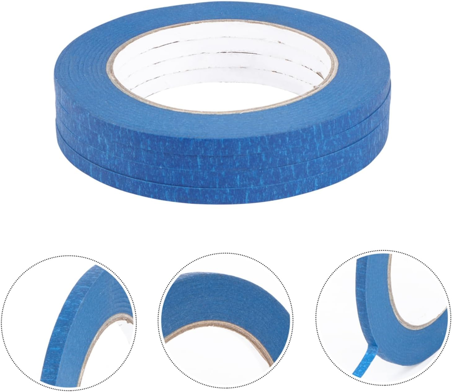 Heat-Resistant Blue Masking Tape 6Mm X 50M 4Pcs High Adhesion Adhesive Paper for Car Accessories 3D Printing and Indoor Automotive Use Summer Supplies image number 6