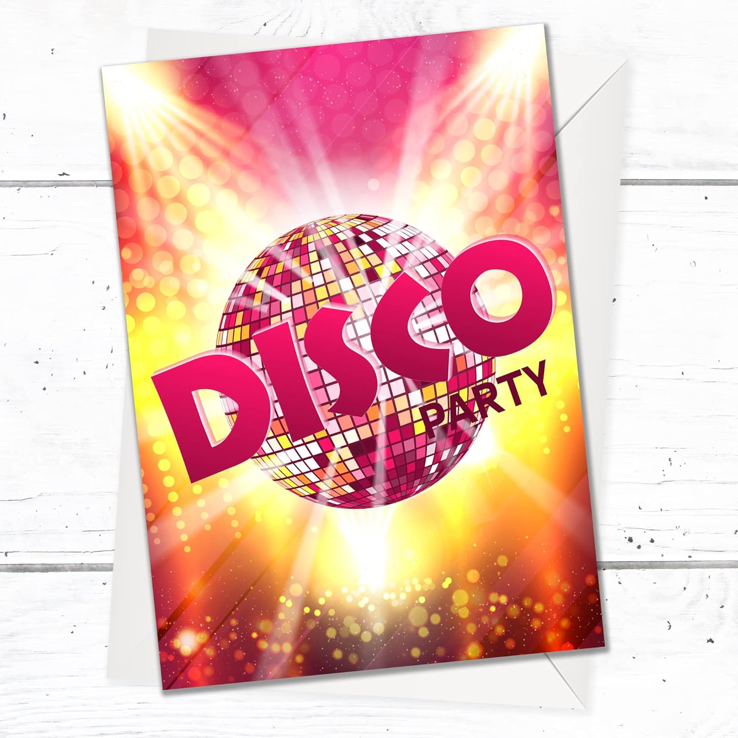 Olivia Samuel 20 X Disco Party Invites from A6 Double Sided Cards with Envelopes image number 4