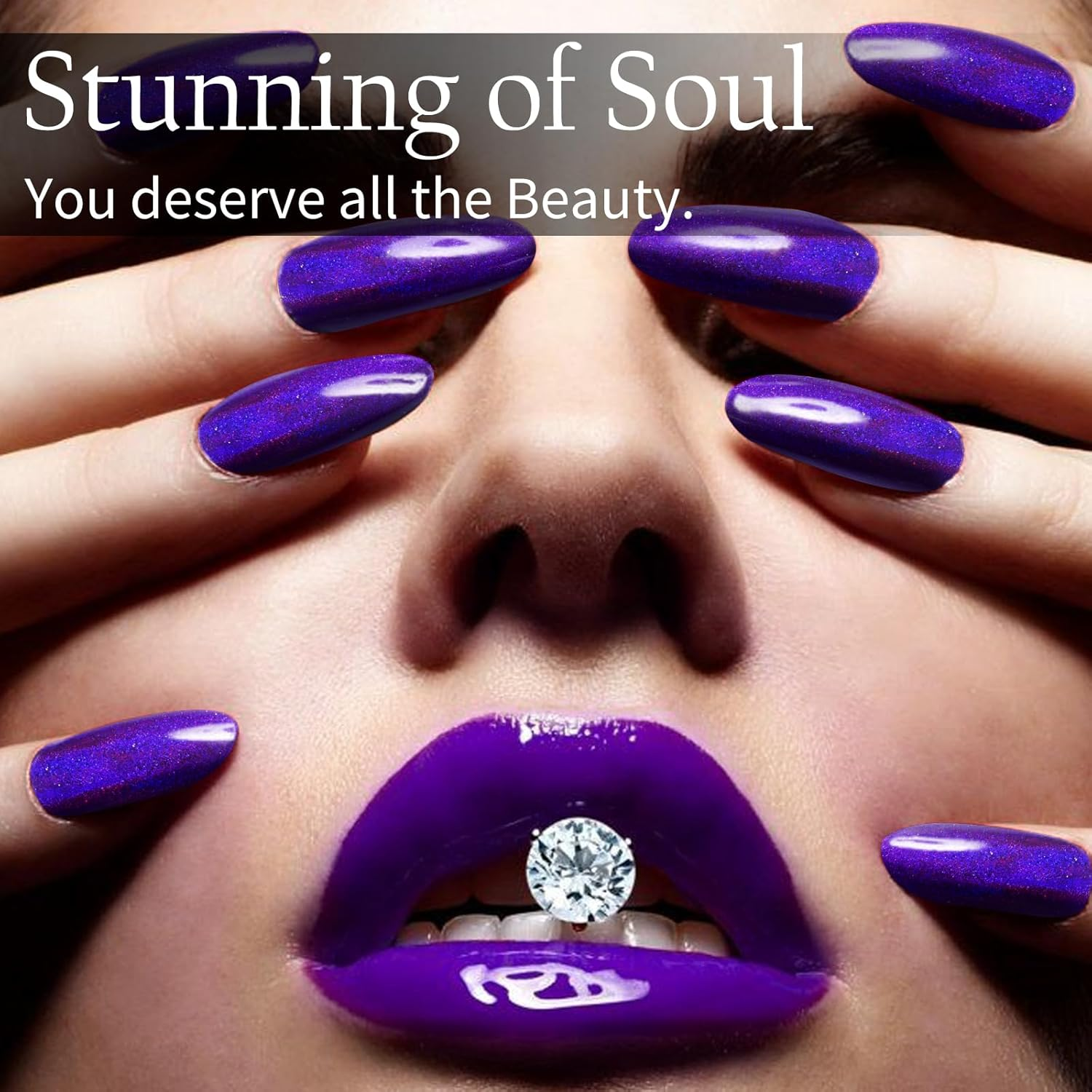 U-Shinein Glitter Nail Powders, Noble Purple Powder for Nails Aurora Iridescent Pearlescent Manicure Art Decoration Glitter Premium Salon Nail Glitter Manicure Pigments for Nail Art 2.6G - Noble Purple image number 3