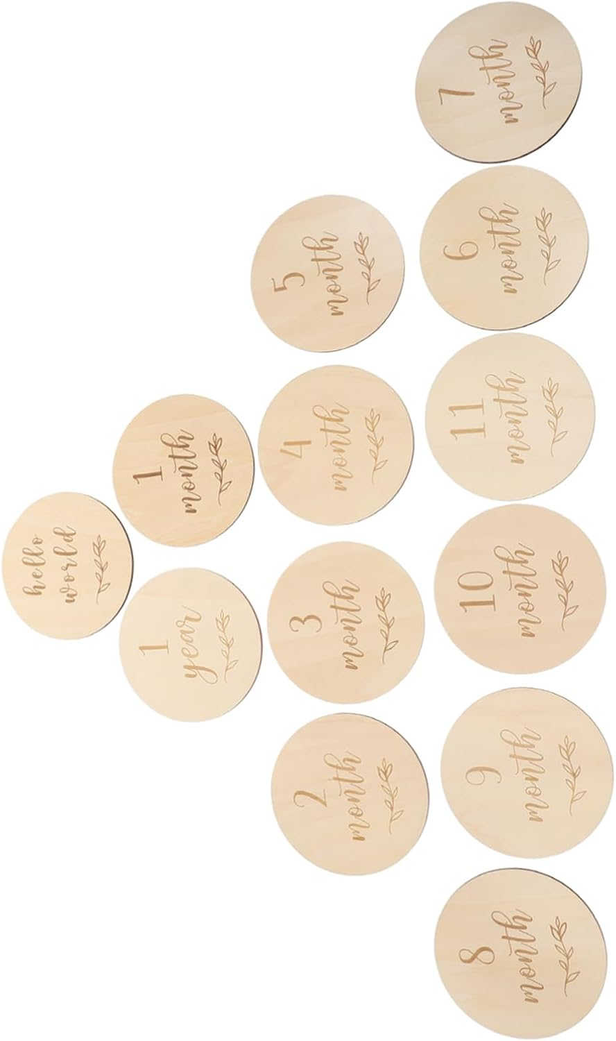 Toddmomy 13Pcs Baby Monthly Cards and Growth Commemorative Cards for Infant Photography Wooden Baby Announcement Milestone Set for Newborns and Toddlers image number 3