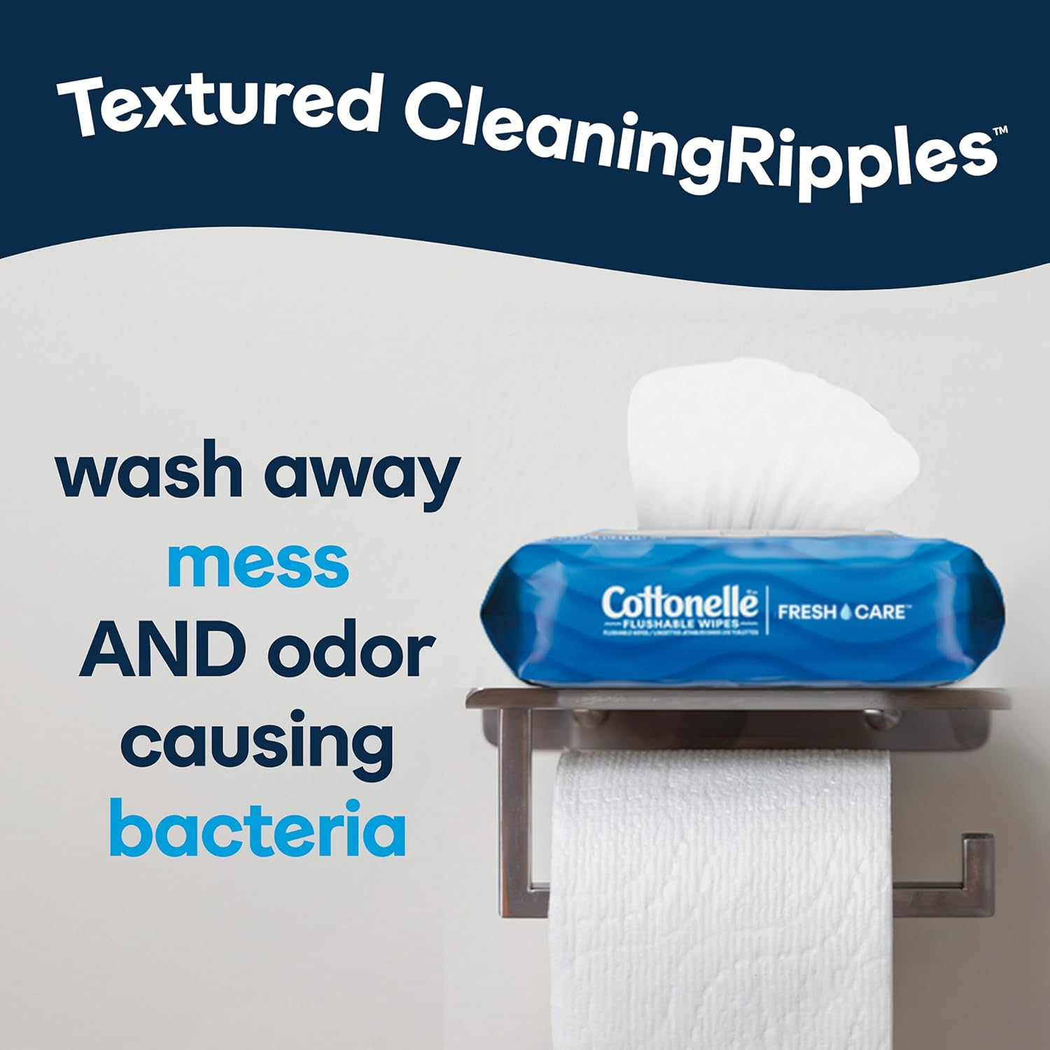 Cottonelle Freshcare Flushable Wet Wipes for Adults, Alcohol Free, 336 Wipes per Pack (Eight 42-Count Flip-Top Packs) image number 6