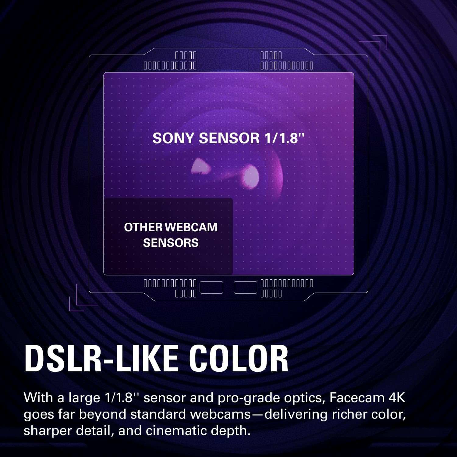 Elgato Facecam 4K - 4K60 Studio Webcam, Dslr-Like Control, Cinematic Effects, 49Mm Lens Filters, HDR, Uncompressed Video, Optimized Focus Area | USB-C for PC & Mac image number 1