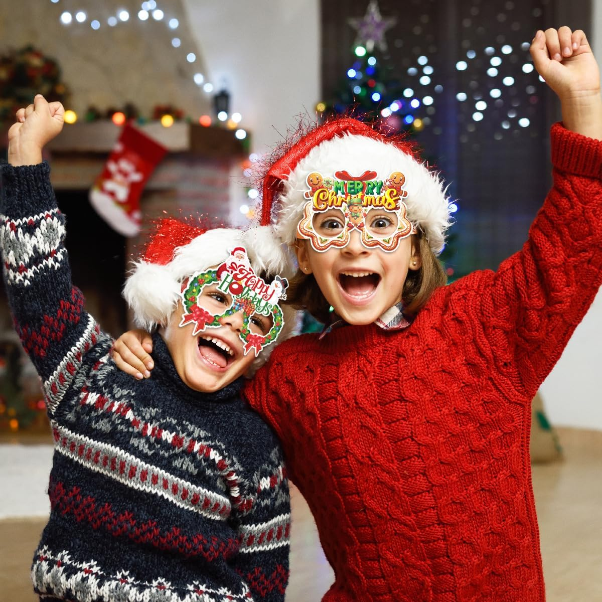 16 Pcs Xmas Glasses Party Decorations Favors Costume Eyeglasses Accessories Funny Eyewear for Kids Adults Holiday Gifts Supplies Photo Props image number 3