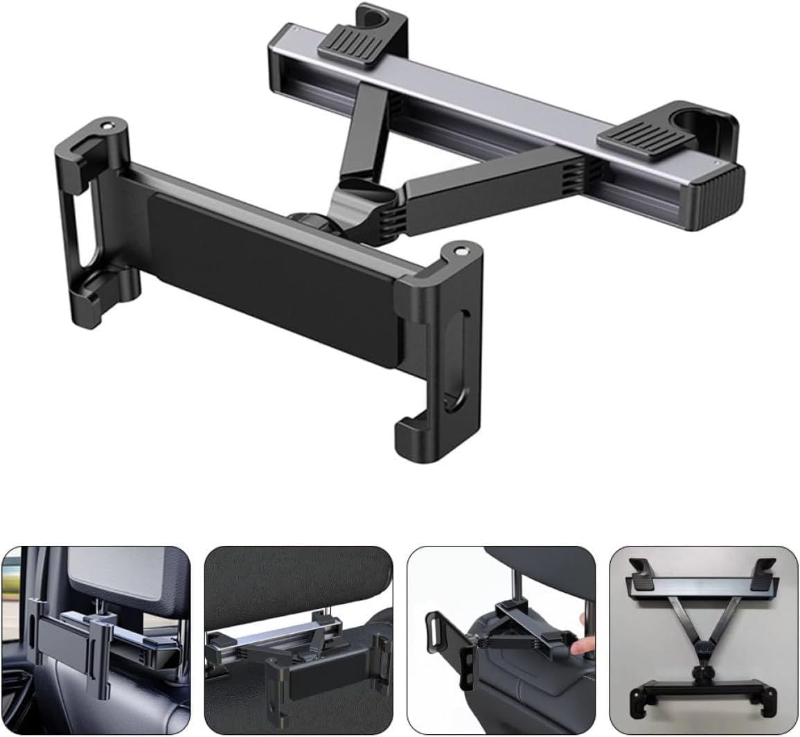 Car Rear Seat Phone Holder Tablet Bracket, 1Pc Triangular Retractable Arm Headrest Tablet Holder, Car Rear Seat Phone Holder Universal Tablet Bracket Headrest image number 2