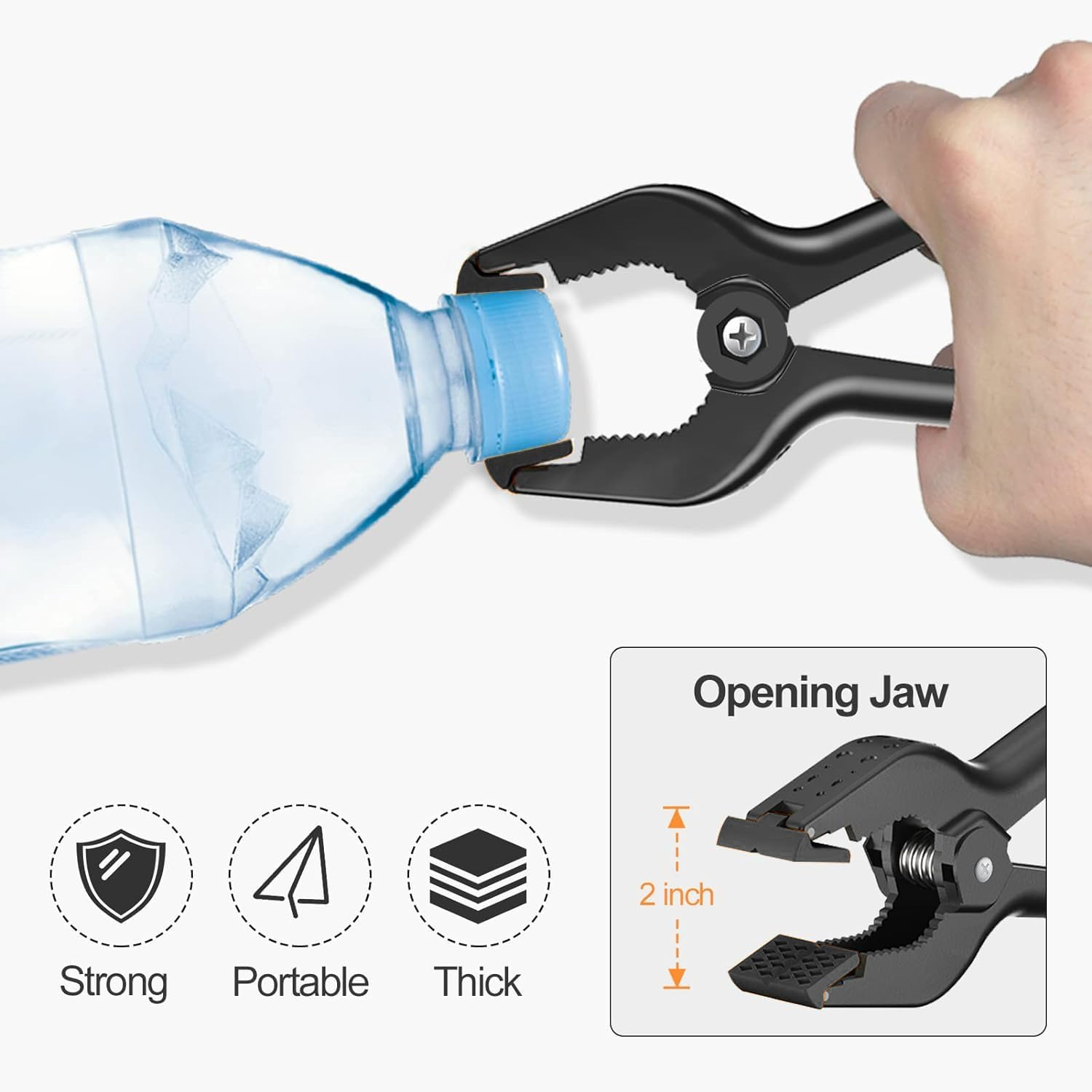 EMART 6 Pack Heavy Duty Muslin Spring Clamps, 4.5 Inch Photo Booth Backdrop Clips for Photography Studio - Black - Black image number 5