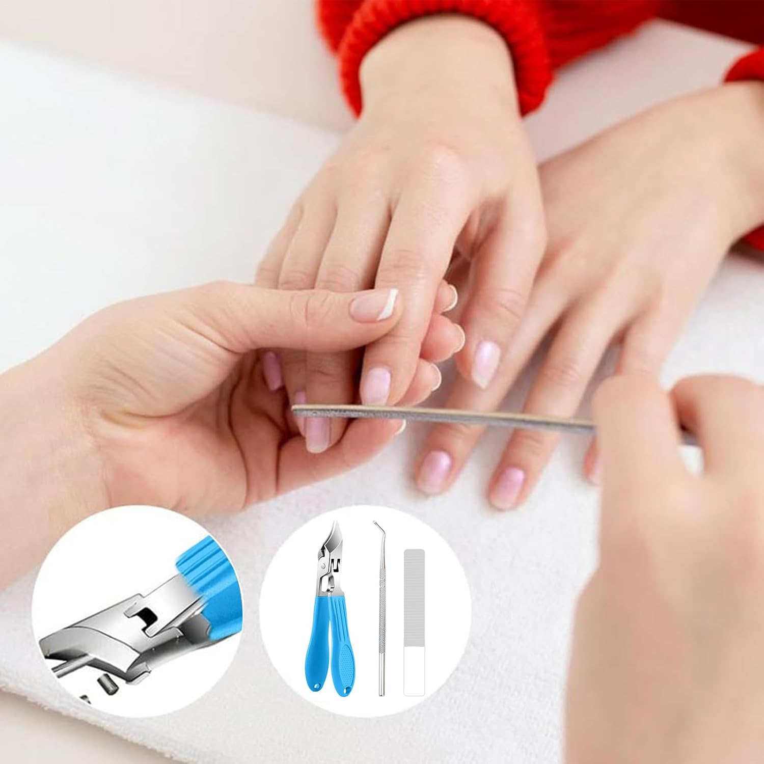 Curved Toenail Clippers | Toenail Trimmer Stainless Steel,Portable Anti-Splash Non-Slip Wide Nail Clippers for Salon Home Women Travel Seniors Grooming Kids image number 3