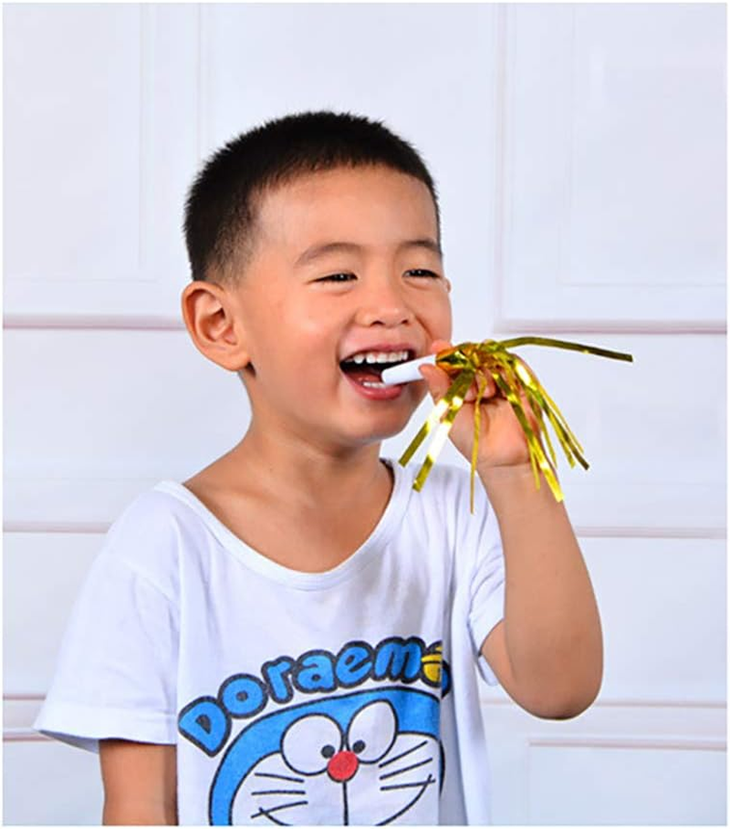 30 Pcs Glitter Metallic Fringed Noise Maker Musical Blowouts Whistle Party Blower for Kids Birthday image number 4