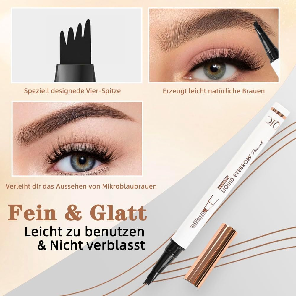 Pack of 2 Magic Microblading Eyebrow Pencil with 4 Micro Fork Tips, Smudge-Proof Eyebrow Colour, Provides Natural Looking, Defined Eyebrows image number 1