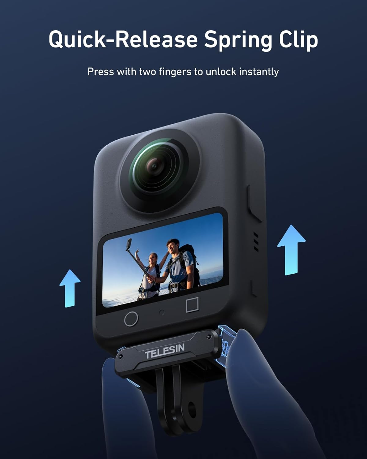 TELESIN Magnetic Quick Release Adapter Mount for DJI Osmo Action 5Pro 4 3 DJI Osmo 360 Accessories, with Triple Claw 1/4" Screw Hole Adapter Base, Bracket Expansion for Selfie Stick Tripod Accessories image number 4