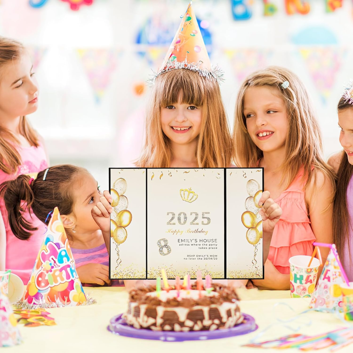 ZSYTZL Black Gold Happy Birthday Decorations Party Decorations Birthday Card Birthday Guest Book,Happy Birthday Signature Guest Book Party Supplies for Men Women Suitable for All Ages Birthday Gifts image number 4