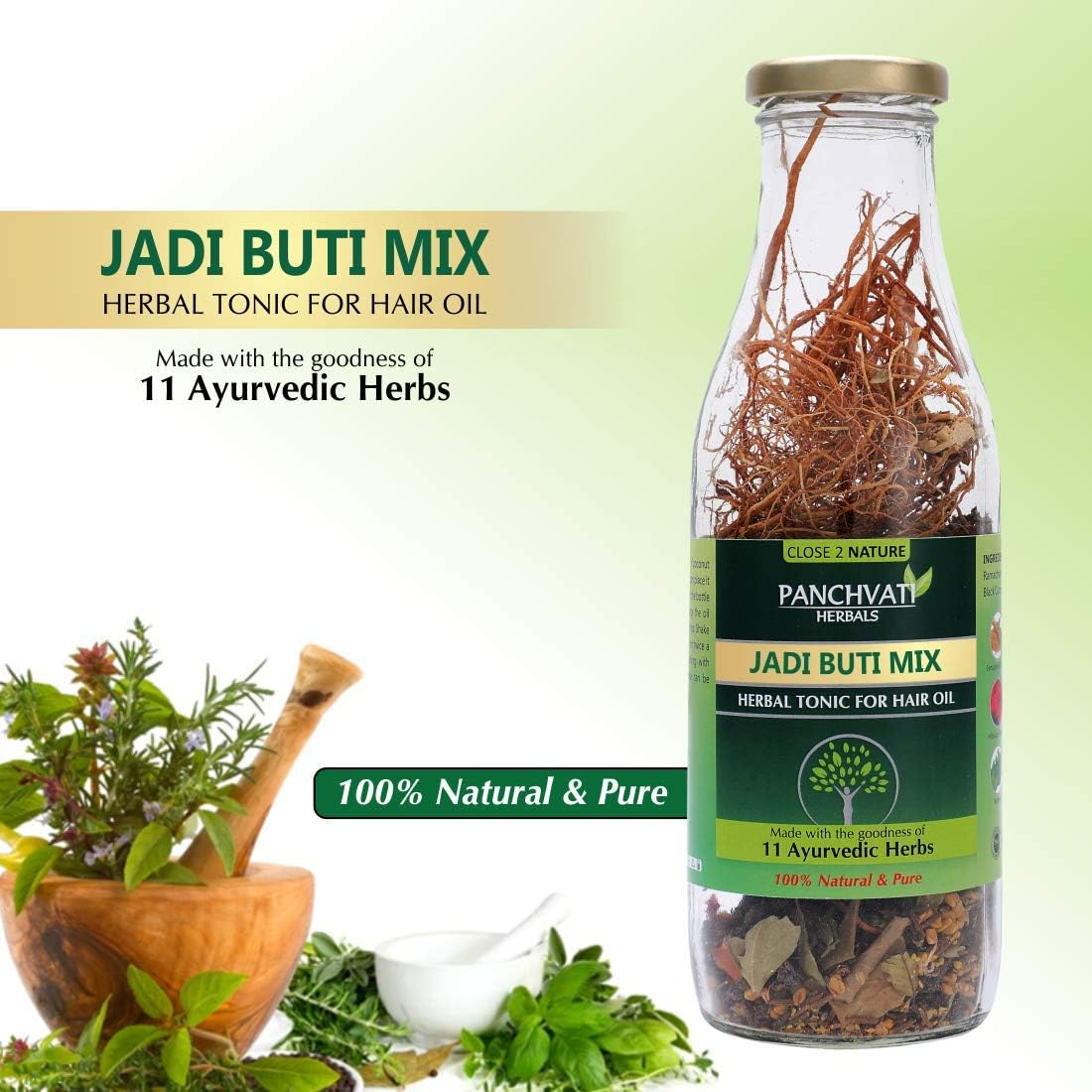Panchvati Make Your Own Hair Oil DRY Jadi Buti Mix (11 Ayurvedic Herbs, 100% Herbals & Plant Derived) for Complete Hair Care image number 1